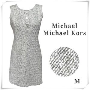 MICHAEL Michael Kors Academia Tweed Wool Sleeveless Dress in light Gray
